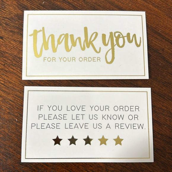 200 gold foil printed thank you cards front and back (business card size) - Picture 1 of 2